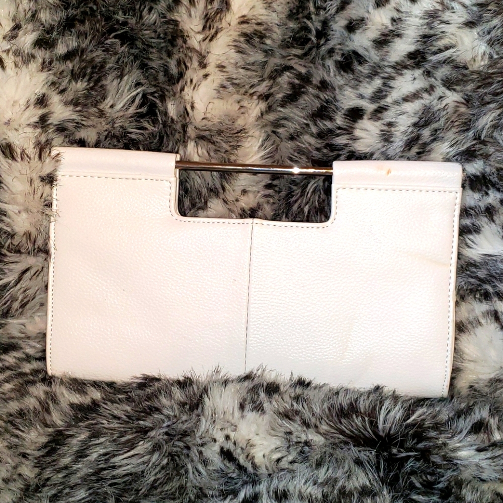 White leather clutch